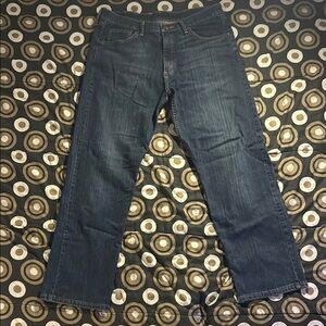 Men's dark wash Wrangler faded Jeans